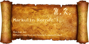 Markulin Kornél névjegykártya